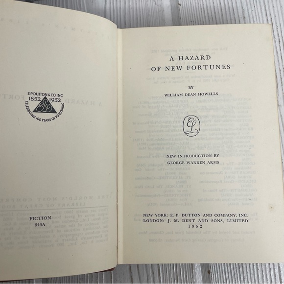 A Hazard of New Fortunes (William Dean Howells, 1952 HC) Everyman's Library - Picture 6 of 12